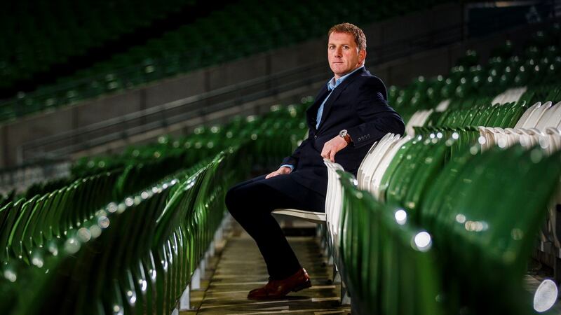 Dundalk manager Vinny Perth at the Aviva stadium on Wednesday. Photograph: Oisín Keniry/Inpho