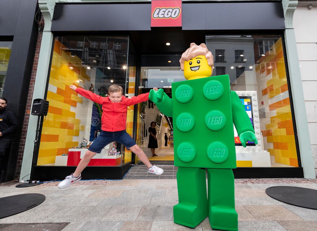 Late late Toy show participant and cancer survivor Finn Ryan (8) from Waterford after he cut the ribbon to open the new Lego store in Dublin last August. The toymaker opened 155 new retail outlets globally last year in a major push to expand its footprint. Photograph: Colin Keegan/Collins Dublin