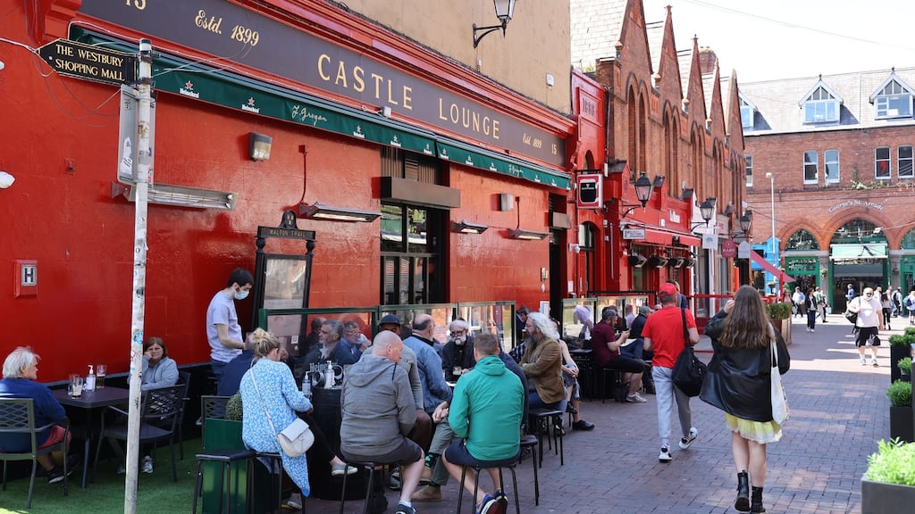 Grogan’s pub in Dublin city centre: spending on social activities in pubs and restaurants bounced back last month. Photograph: Nick Bradshaw