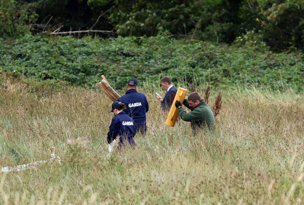 Gardaí prepare to excavate a site on Portrane Road, Co Dublin, in the search for a child. Photograph: Colin Keegan/Collins