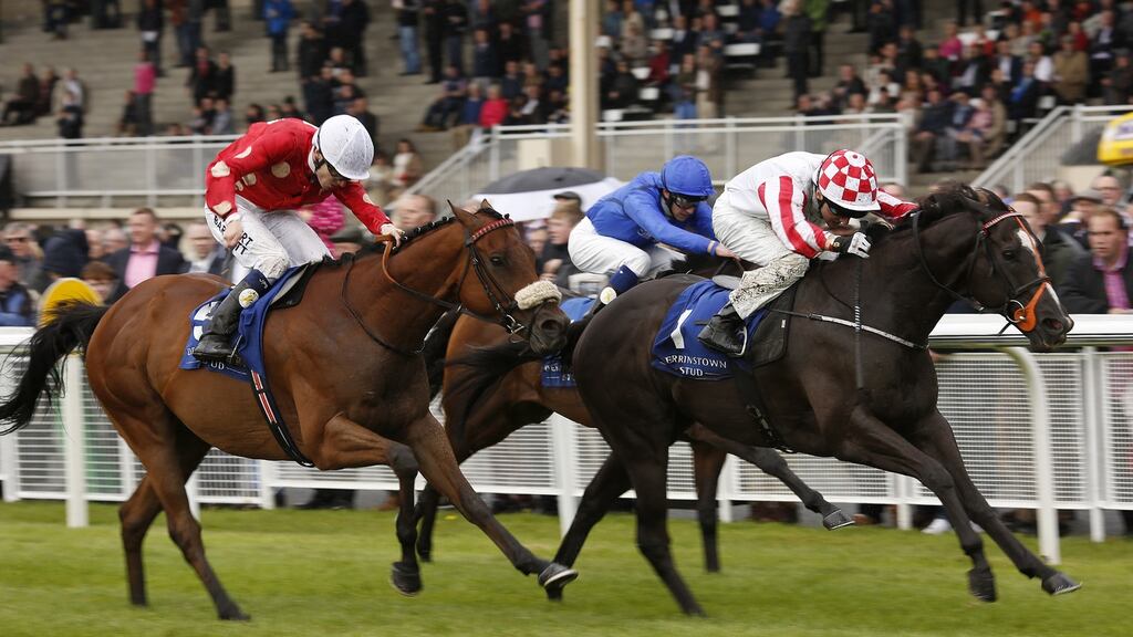 Chris Hayes riding Sole Power to victory in The Derrinstown Stud Flying Five Stakes at the Curragh in September. Photo: Alan Crowhurst/Getty Images
