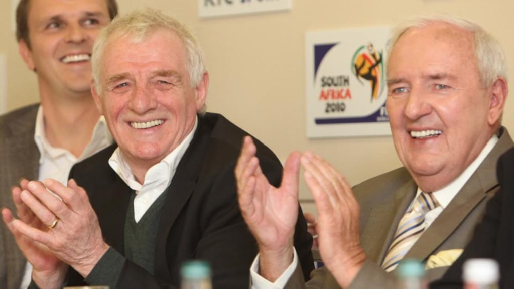 Eamon Dunphy with Bill O’Herlihy in 2010. File photograph: Collins.