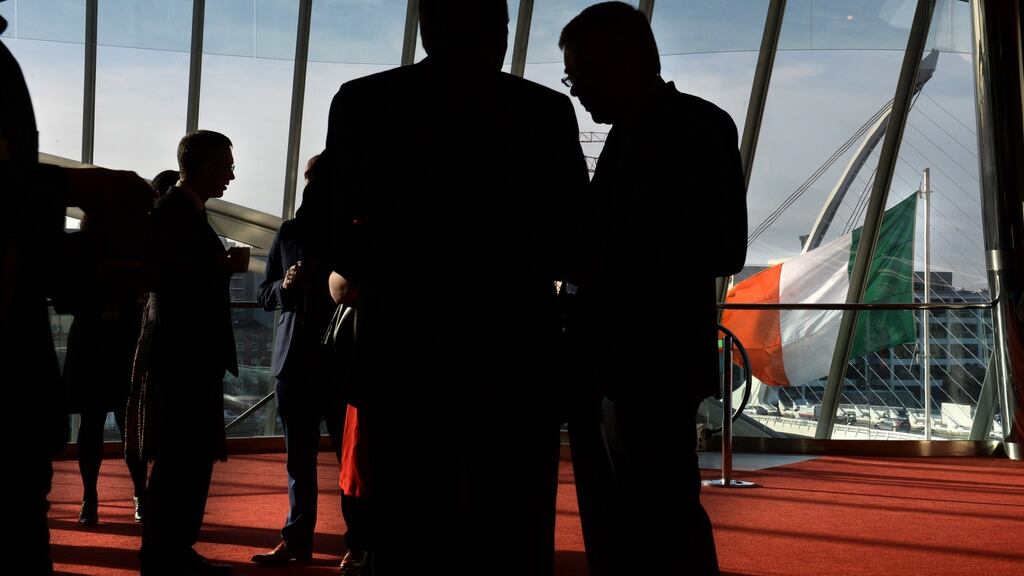 Guests at the Ibec Business Leaders Conference 2020 in the Convention Centre: it is not in Sinn Féin’s interests to bust the economy. Photograph: Dara Mac Dónaill