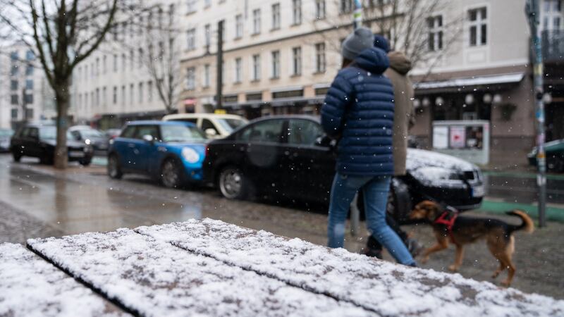 Snow on tables of a closed restaurant in the Prenzlauer Berg district of Berlin on March 30th. Photograph: Alexander Becher/EPA