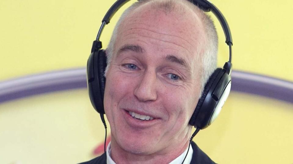 Ray D’Arcy with the Today FM microphone, which he finished the year by giving up. After 14 years at the station, bought by Denis O’Brien’s Communicorp in 2007, D’Arcy is “coming home” to RTÉ. Photograph: Gareth Chaney, Collins Dublin.