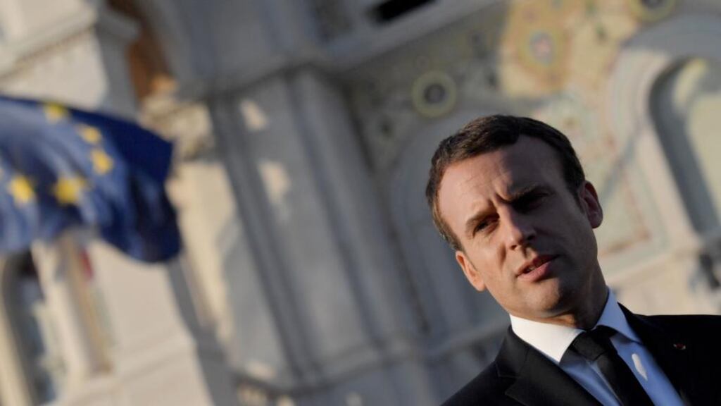 French president Emmanuel Macron at Versailles. Photograph: AFP