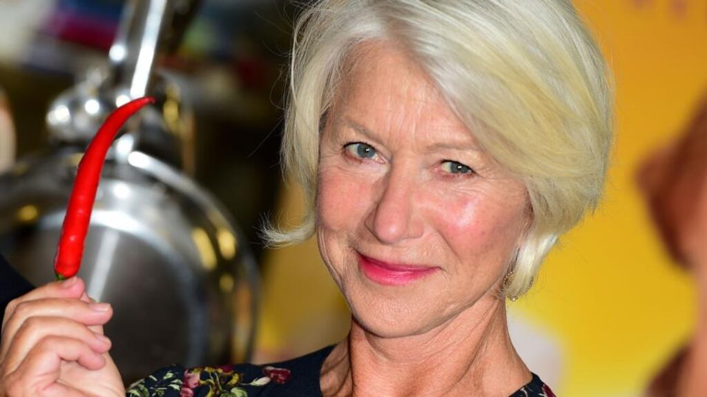 Spiced girl: Helen Mirren at a photocall for her new film The Hundred-Foot Journey in Le Cordon Bleu restaurant in London. Photograph: Ian West/PA