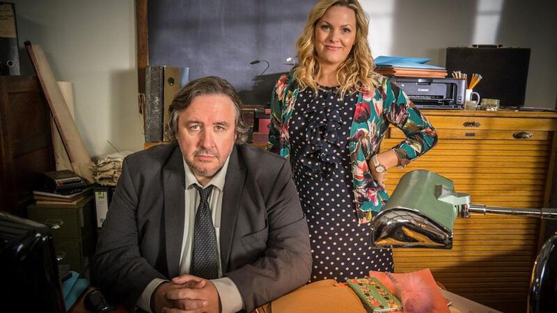 Mark Benton and Jo Joyner in Shakespeare & Hathaway: Private Investigators