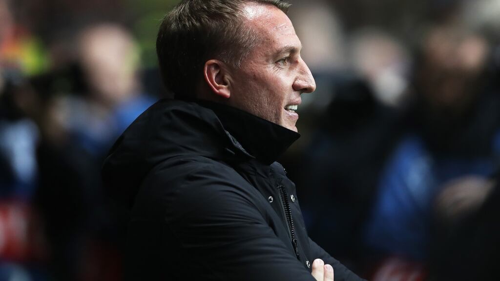 Celtic manager Brendan Rodgers looks on during the defeat to Bayern Munich at Celtic Park. Photograph: Ian MacNicol/Getty Images