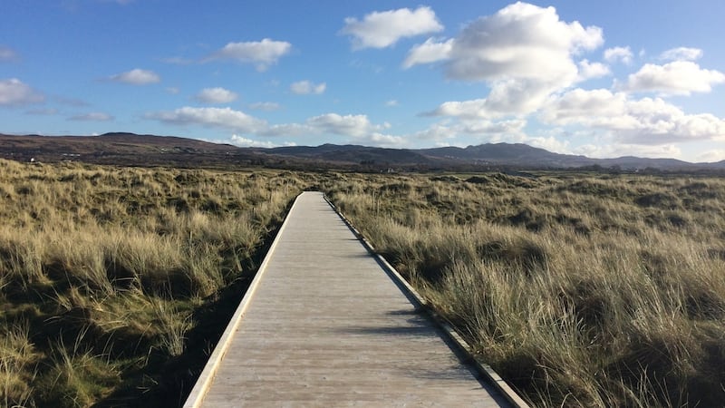 At Donegal Boardwalk Resort the houses are basic in terms of their decor, but this elevated walkway leads from the cafe over the dunes to Trá Mór, a 7km stretch of golden sand.