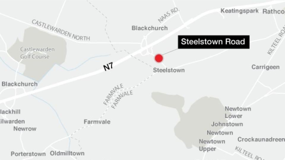 A map showing where in Rathcoole the baby girl was found.