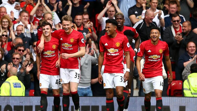 Manchester United gave academy players the most minutes out of any Premier League club last year, including four debutants against Crystal Palace on the final day of the season. Photo: Dave Thompson/Getty Images