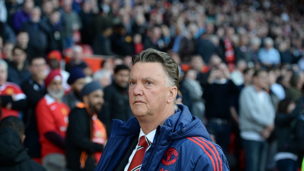 Manchester United’s Dutch manager Louis van Gaal still believes he can turn things around. Photograph: Getty Images