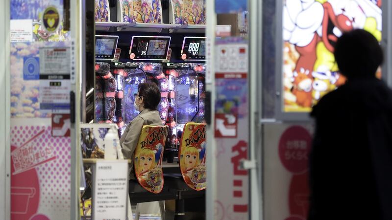 A customer plays a game in a pachinko parlour in Shinjuku, Tokyo, on Thursday. Photograph: Kiyoshi Ota/Bloomberg