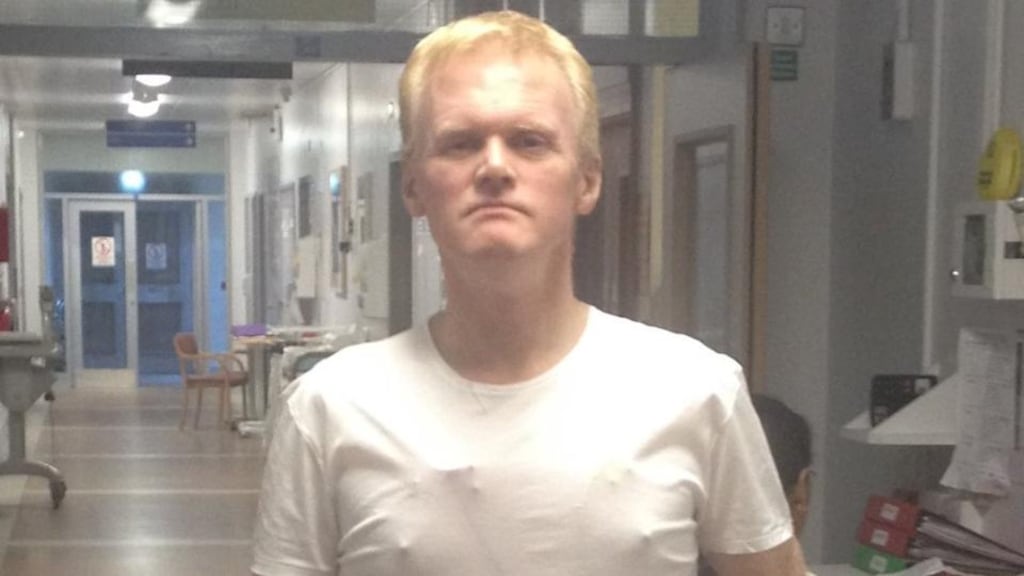 Brian Boyd in hospital after his heart attack.