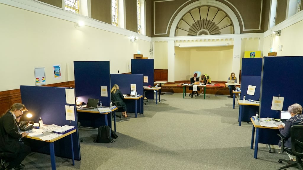 Contact tracing call centre in UCD. Photograph: Enda O’Dowd
