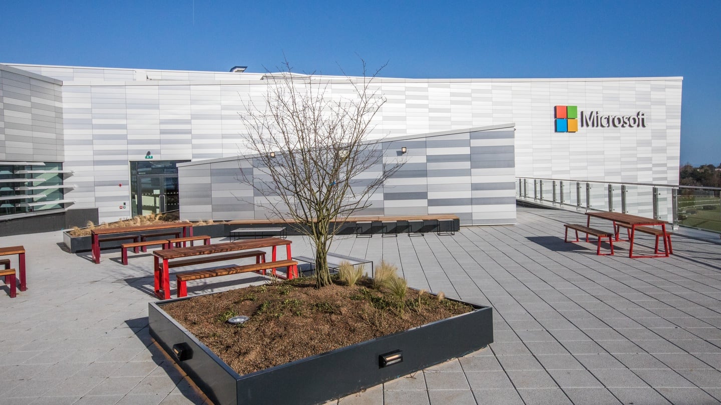 A roof terrace at One Microsoft Place