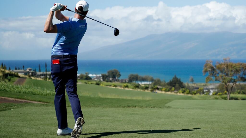 Harris English hits his tee shot from the seventh tee during the final round of the Sentry Tournament Of Champions at the Kapalua Plantation Course. Photo: Cliff Hawkins/Getty Images