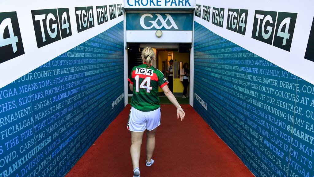 Cora Staunton leaves Croke Park after the All-Ireland defeat to Dublin. Photograph: Getty Images