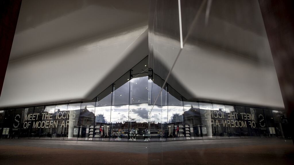 The exterior of the Stedelijk Museum on the Museumplein in Amsterdam. Photograph: Koen Van Weel/ANP/AFP via Getty Images