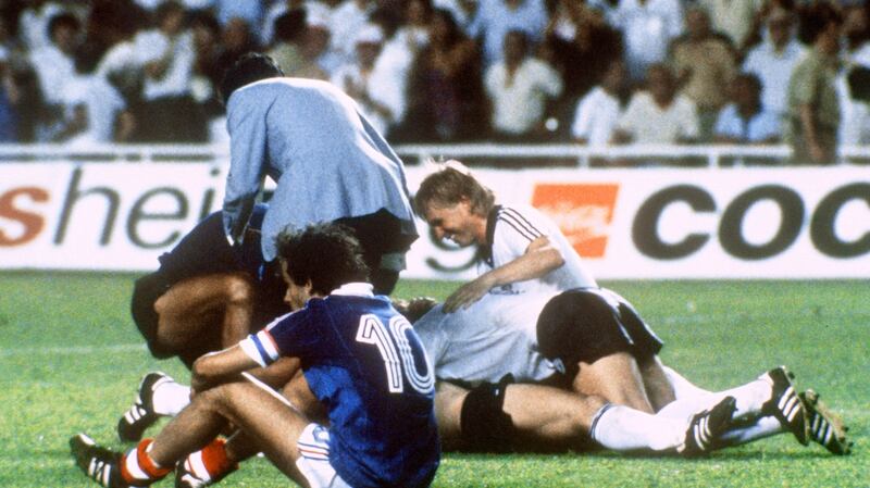 Michel Platini after his team crashed out of the World Cup in Sevilla. File photograph: Getty Images