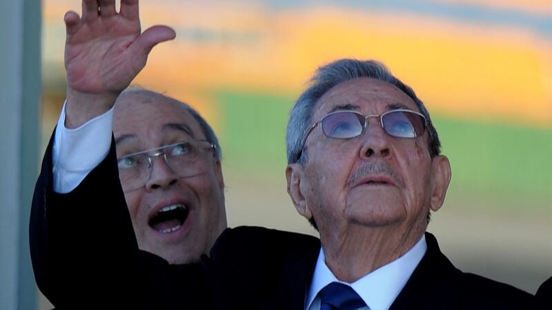 Cardinal Ortega and Cuban president Raúl Castro waving to Pope Francis at José Martí International Airport in Havana as his plane took off for Mexico on February 12th, 2016. Photograph: Yamil Lage/AFP/Getty Images