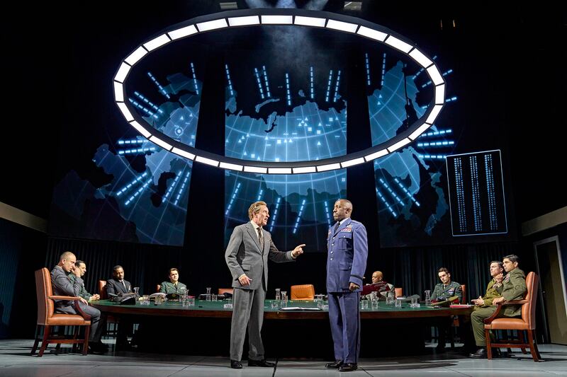 Dr Strangelove: Steve Coogan as President Muffley and Giles Terera as General Turgidson. Photograph: Manuel Harlan