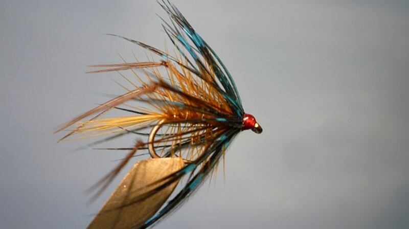 A Golden Olive Bumble Hopper tied by Jimmy Tyrrell (irishflycraft@gmail.com).