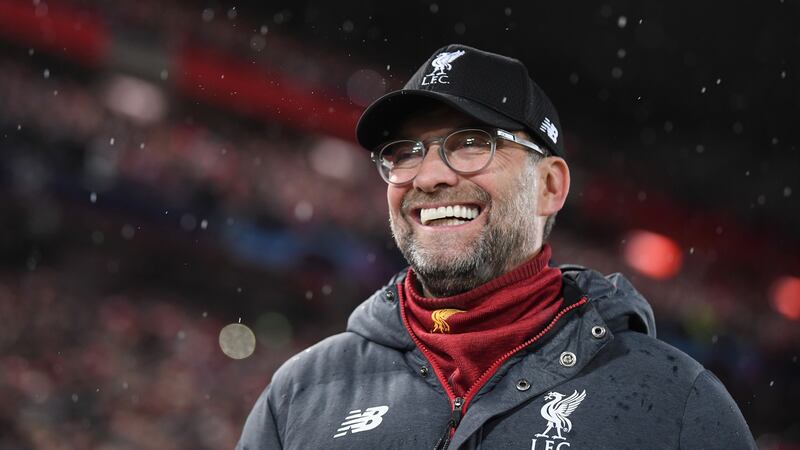 Jurgen Klopp’s Liverpool team are in the hunt for four trophies this season. Photograph: Laurence Griffiths/Getty Images