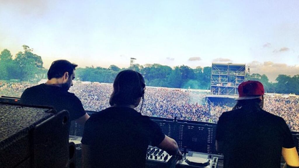 A photograph posted to Intsagram by Steve Angello from Swedish House Mafia of the band’s Phoenix Park concert.