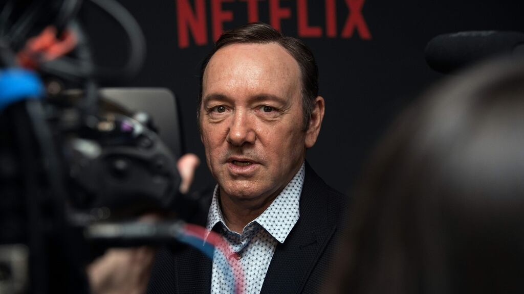 Actor Kevin Spacey arriving for the season four premiere of the Netflix show House of Cards in Washington, DC, in February last year. Production of season six of the show has been suspended in the wake of sexual misconduct allegations against Spacey. File photograph: Nicholas Kamm/AFP/Getty Images