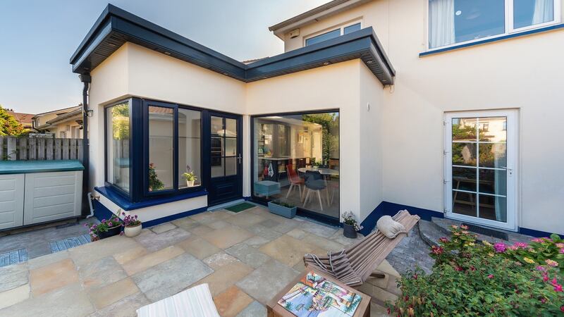 The rear of the house.