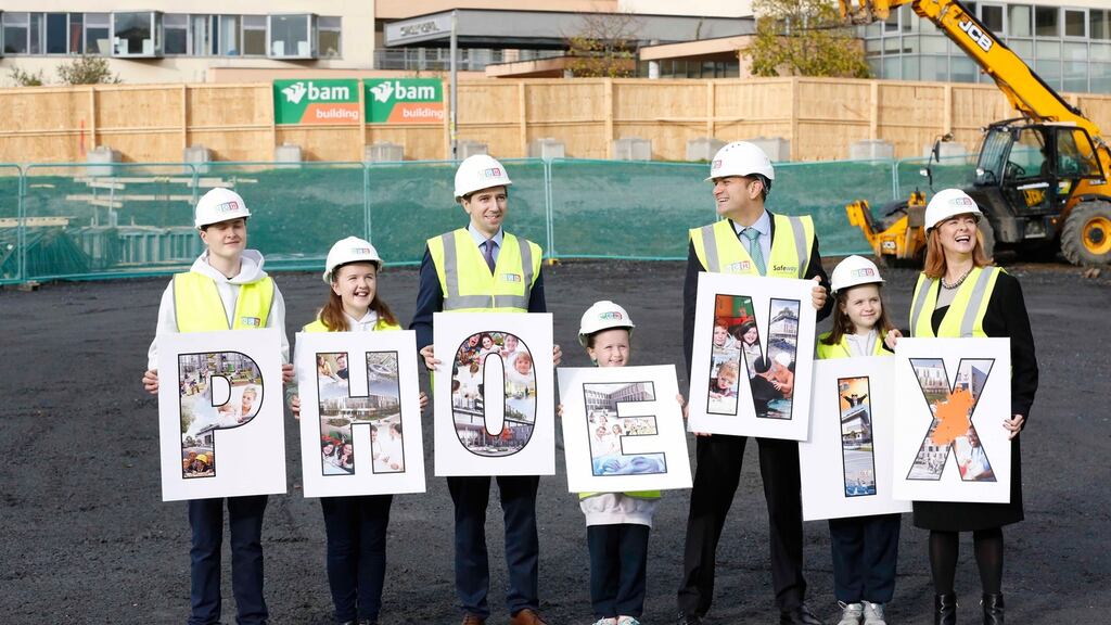 Taoiseach Leo Varadkar and Minister for Health Simon Harris at the official sod turning ceremony of the new national children’s hospital. Photograph: RollingNews.ie