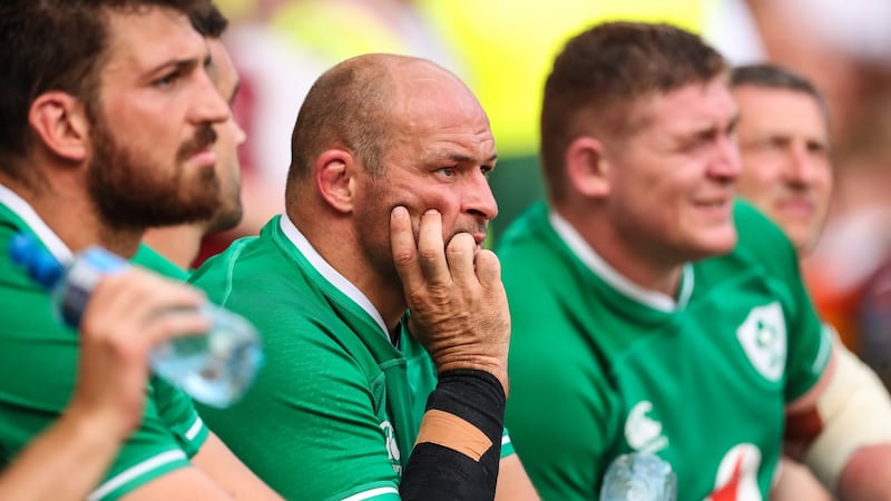 Rory Best looks on during Ireland’s defeat in London. Photograph: Billy Stickland/Inpho