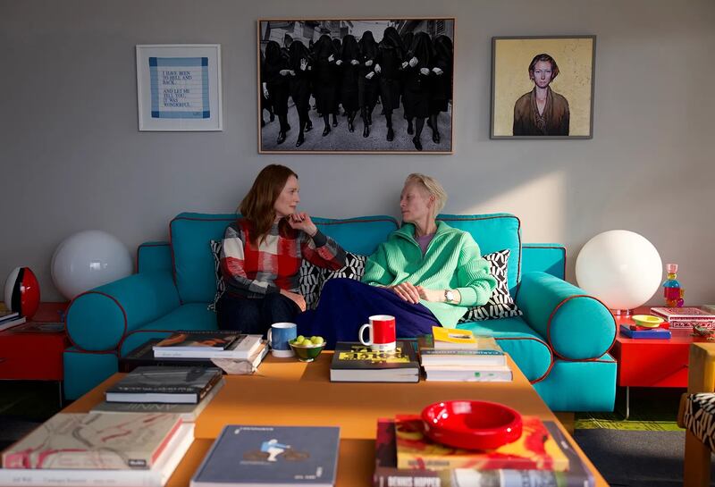 Julianne Moore and Tilda Swinton in The Room Next Door, directed by Pedro Almodóvar