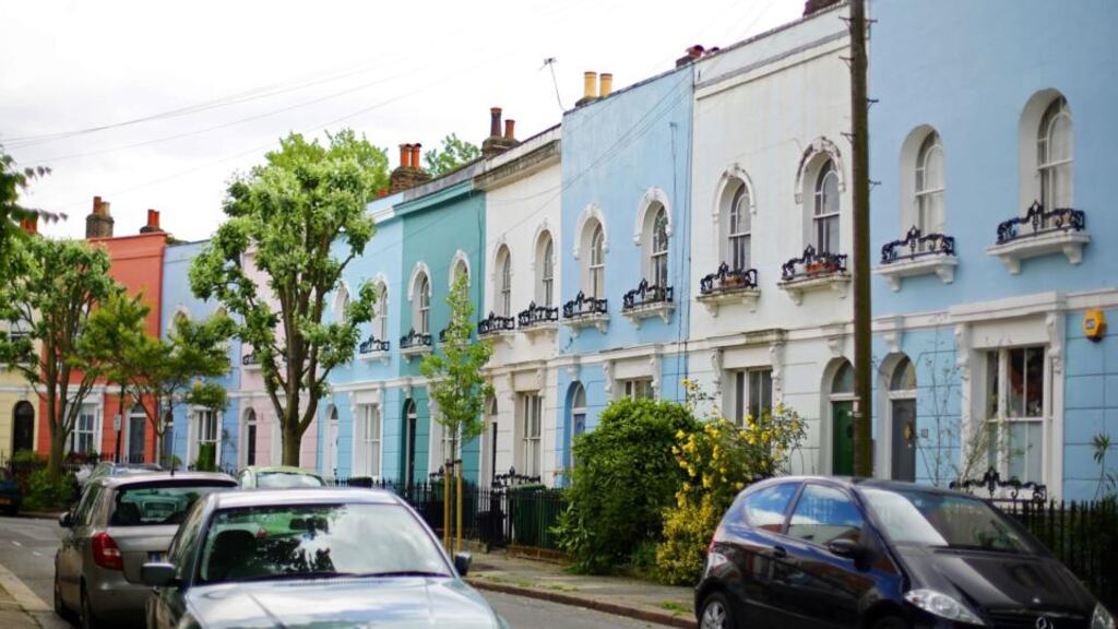 A row of houses in London, as house prices recorded their strongest monthly uplift since 2002, with a 3.9% jump taking average values to £184,464, Halifax has reported. Photograph: Yui Mok/PA Wire