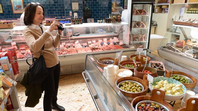 Carole Freilich, from Florida, on the Fab Food Trails, visiting Fallon & Byrne in Dublin. Photograph: Dara Mac Dónaill