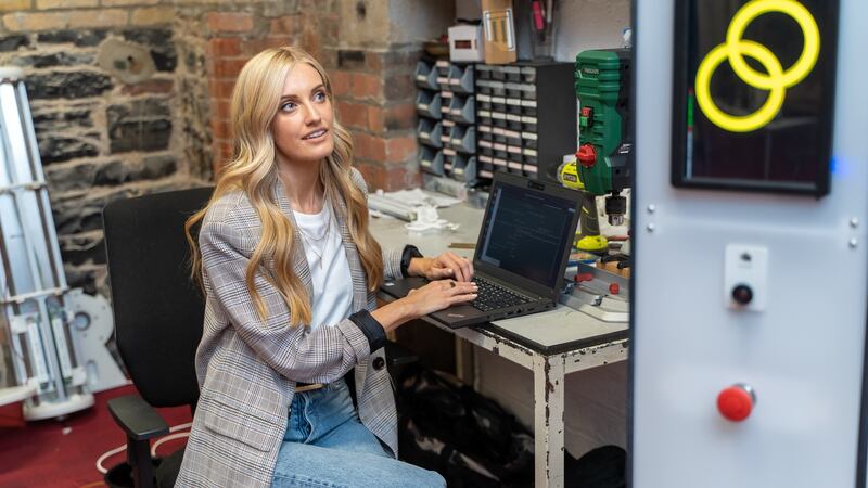 Akara Robotics is a Dublin-based start-up developing social assistance and disinfection robotics. Photograph: Conor Mulhern