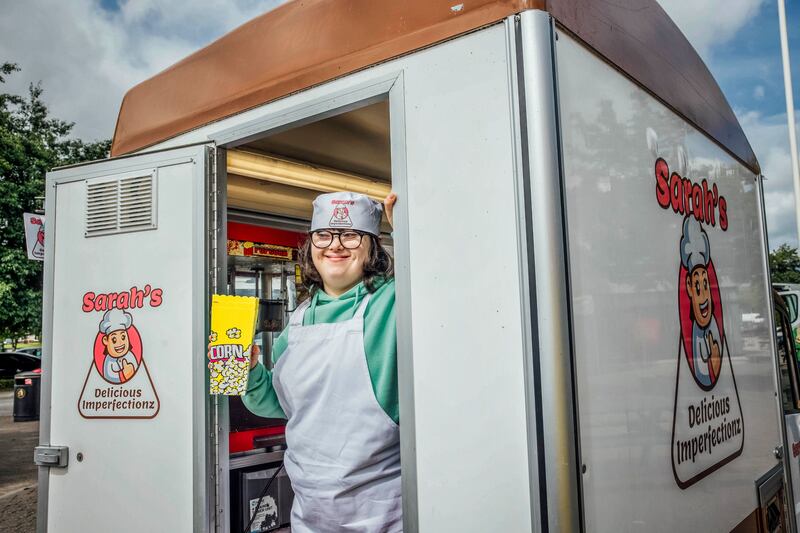 Sarah at her food truck. Photograph: Brian Arthur