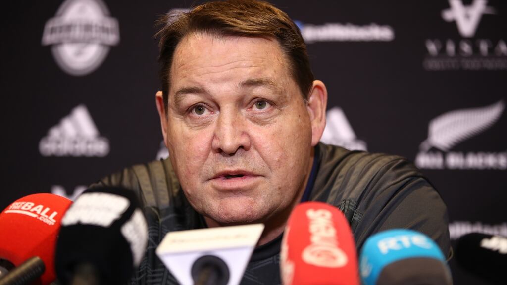 New Zealand coach Steve Hansen: “He’s pretty good, Joe, at finding a trick or two, so we’ll be expecting one or two coming our way on Saturday.” Photograph: Phil Walter/Getty Images