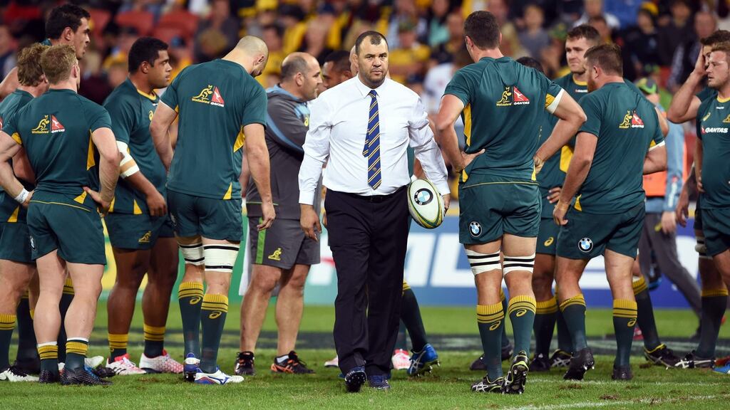 Australia head coach Michael Cheika needs a win to keep the series alive in Melbourne. Photograph: Getty Images