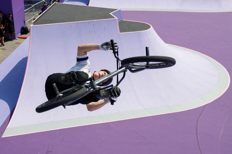 Marcus Christopher of the USA competes in the Men's Cycling BMX Freestyle qualification. Photograph: Odd Andersen/AFP via Getty Images