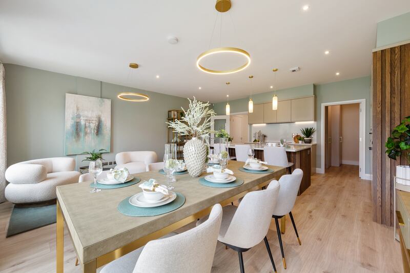 Kitchen, living and dining area