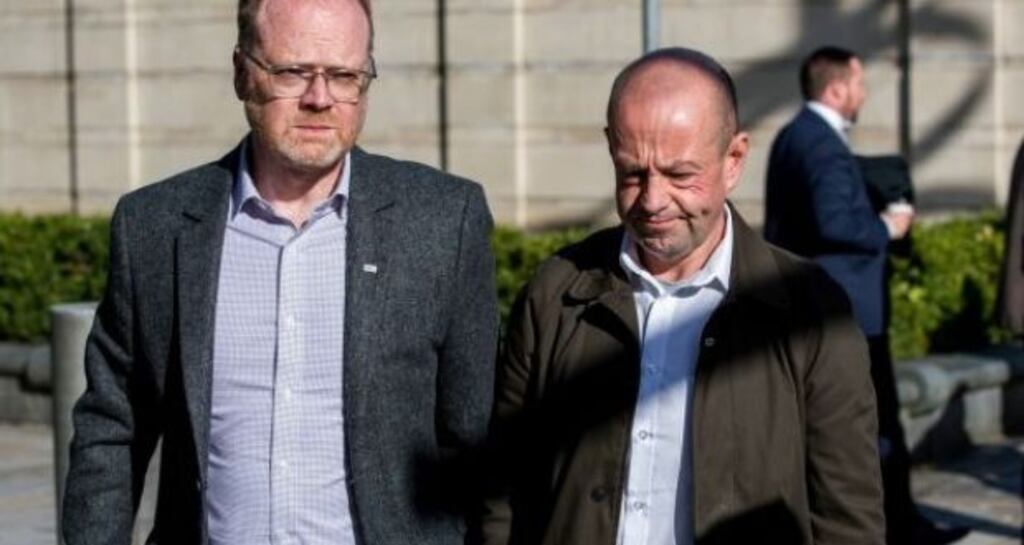 A file image of investigative journalists Trevor Birney and Barry McCaffrey. Photograph: Liam McBurney/PA Wire.