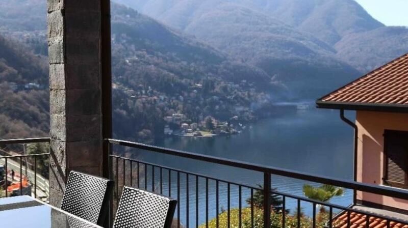 Views over Lake Como from a three-bed In the hillside village of Pognana Lario, Italy