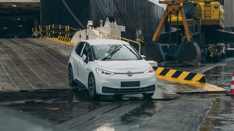 Earlier this week, a large cargo ship, the Paglia, docked in Dublin Port and began to disgorge the first examples of Volkswagen’s ID.3 electric car to arrive in Ireland