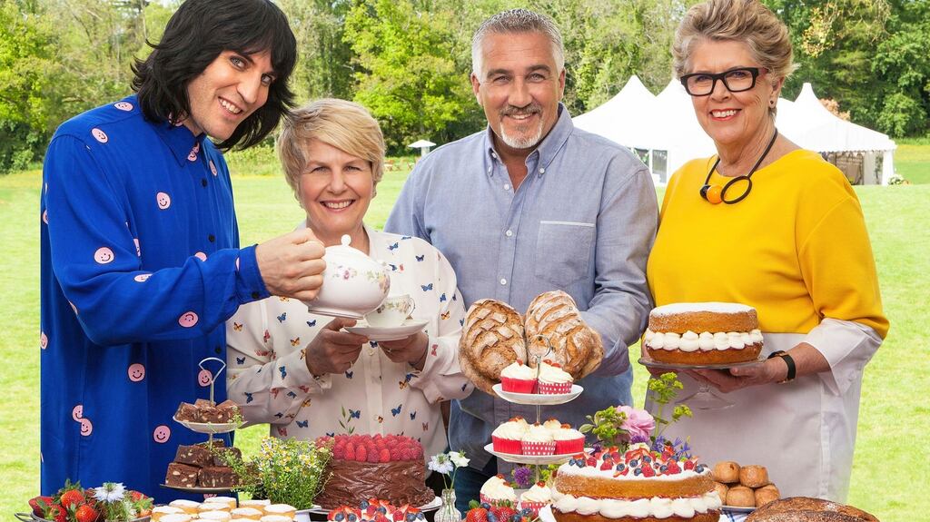 The Great British Bake Off (left to right) Noel Fielding, Sandi Toksvig, Paul Hollywood and Prue Leith. Photograph: Channel 4/PA Wire