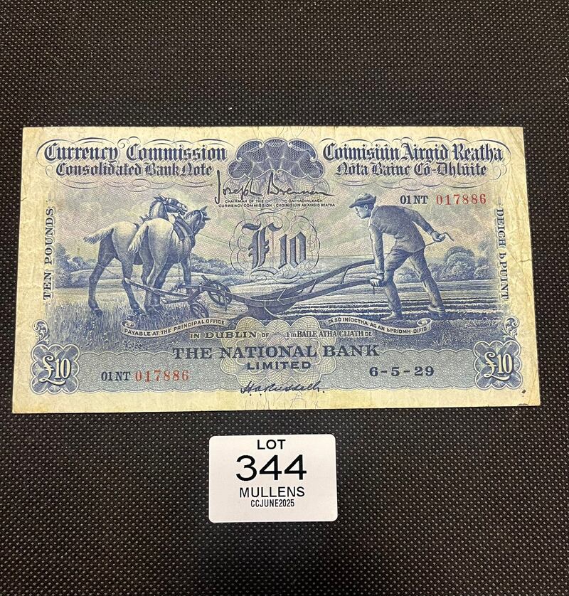 A Currency Commission Ploughman £10 note (€2,000-€2,500)