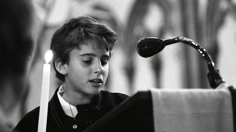 Emmanuel Macron’s profession of faith at the age of 12, at La Providence Jesuit School in Amiens. Photograph: Gérard Banc
