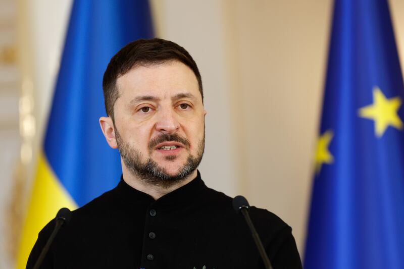 Ukrainian president Volodymyr Zelenskiy urged Europe to tighten sanctions against Russia. Photograph: Roni Rekomaa/Bloomberg